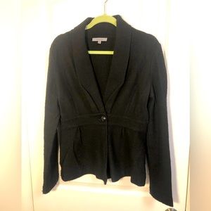 Black merino wool blazer